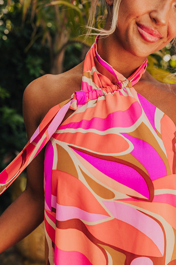 Premium Coral Halter Top - Sunkissed Shores Collection