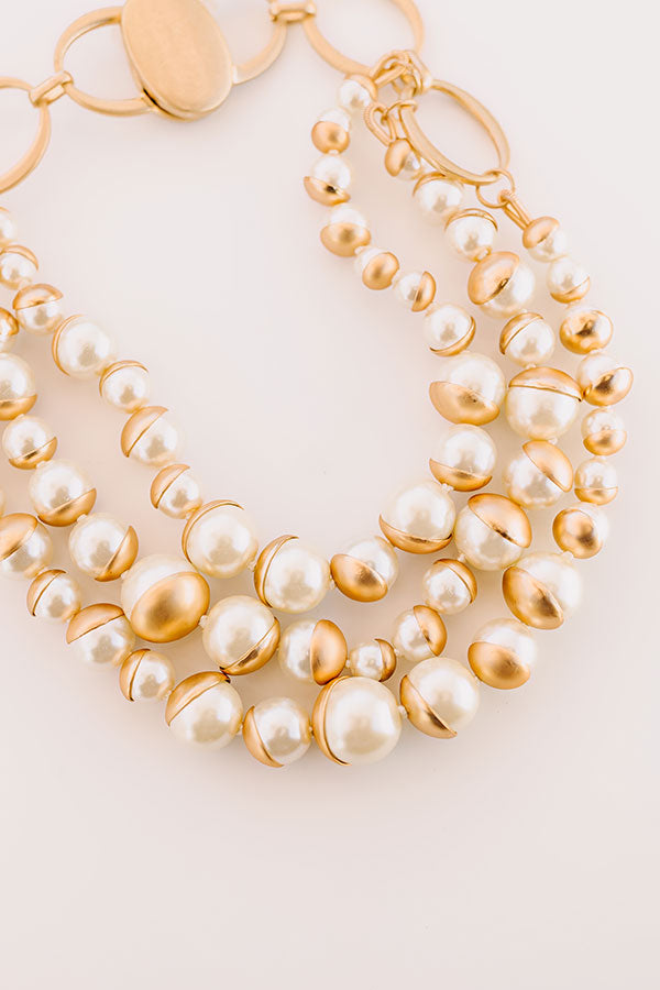Premium Pearl Cluster Necklace - Elegant & Timeless