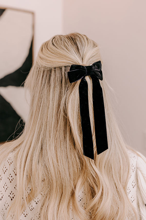 Premium Velvet Bow Hair Clip - Black | Ultimate Hair Accessory
