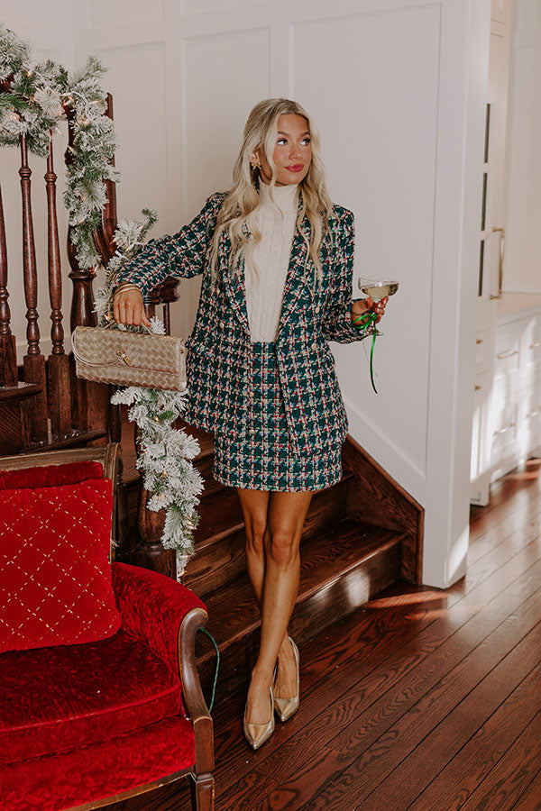 Premium Tweed Blazer in Teal - Elevate Your Style