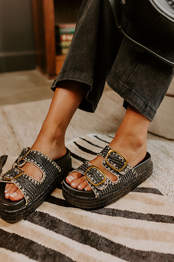 Premium Livy Woven Platform Sandal - Ultimate Black