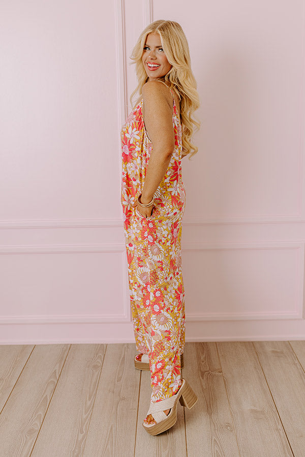 Premium Floral Jumpsuit - Primrose Yellow Curves