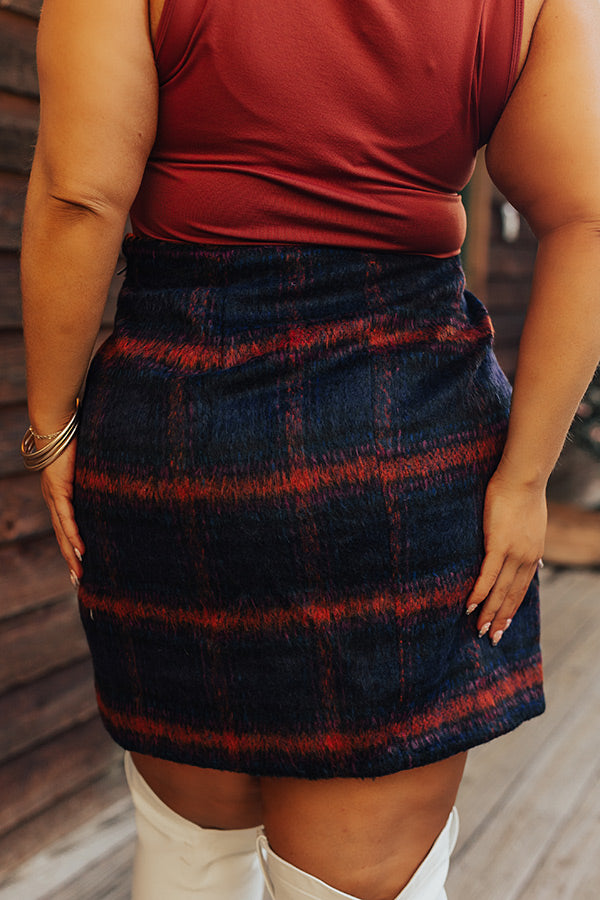 Ultimate Fall Frenzy Plaid Skirt - Curves Edition