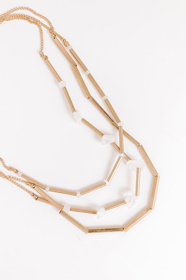 Premium Cherished Moment Layered Necklace – Clear Elegance