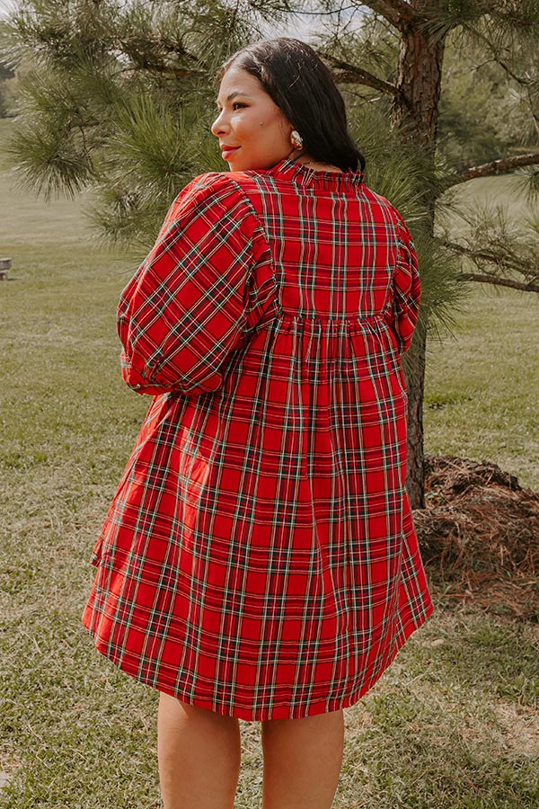 Ultimate Cheerful Energy Plaid Mini Dress - Curves Edition