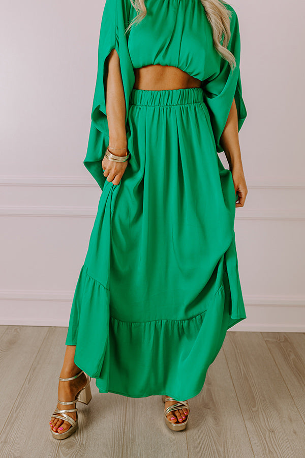 Premium Resort Radiance Maxi Skirt - Green | Ultimate Summer Style