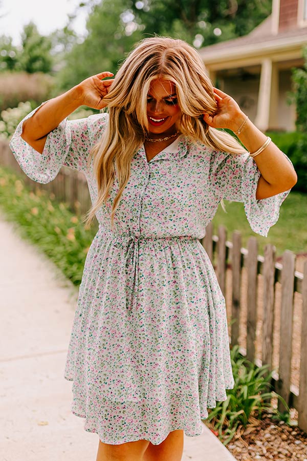 Premium Mint Curves Floral Dress – Ultimate Style & Comfort