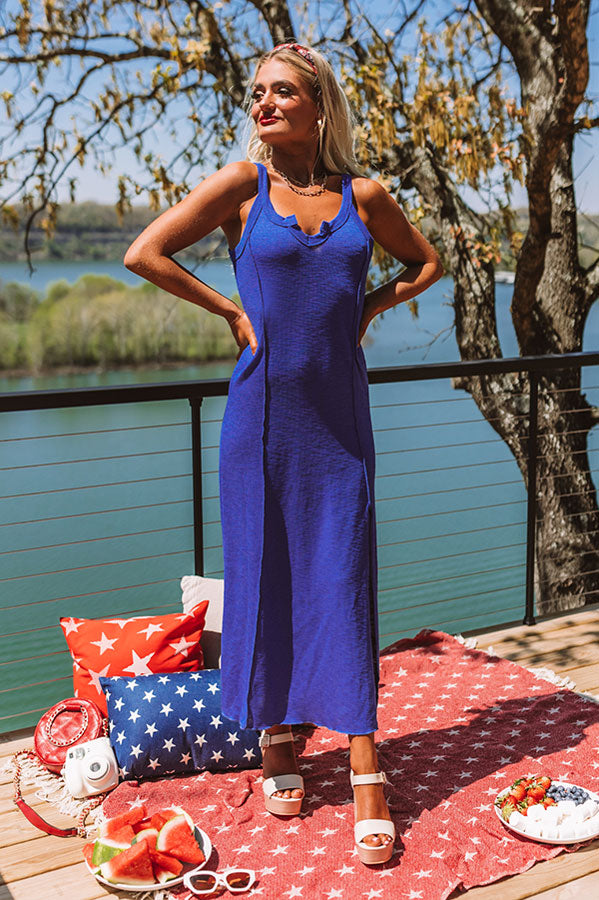 Premium Royal Blue Maxi Dress - Malibu Pier Collection