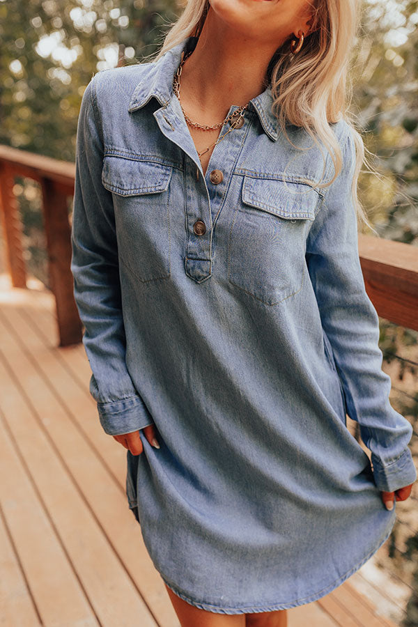 Premium Casual Denim Mini Dress - Effortless Everyday Style