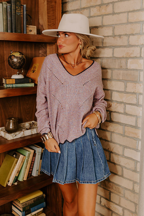 Premium Cozy Knit Sweater - Dusty Purple | Ultimate Fall Style